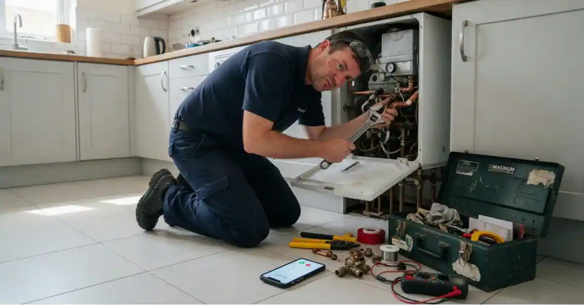 UK gas engineer on boiler job unable to answer incoming phone call